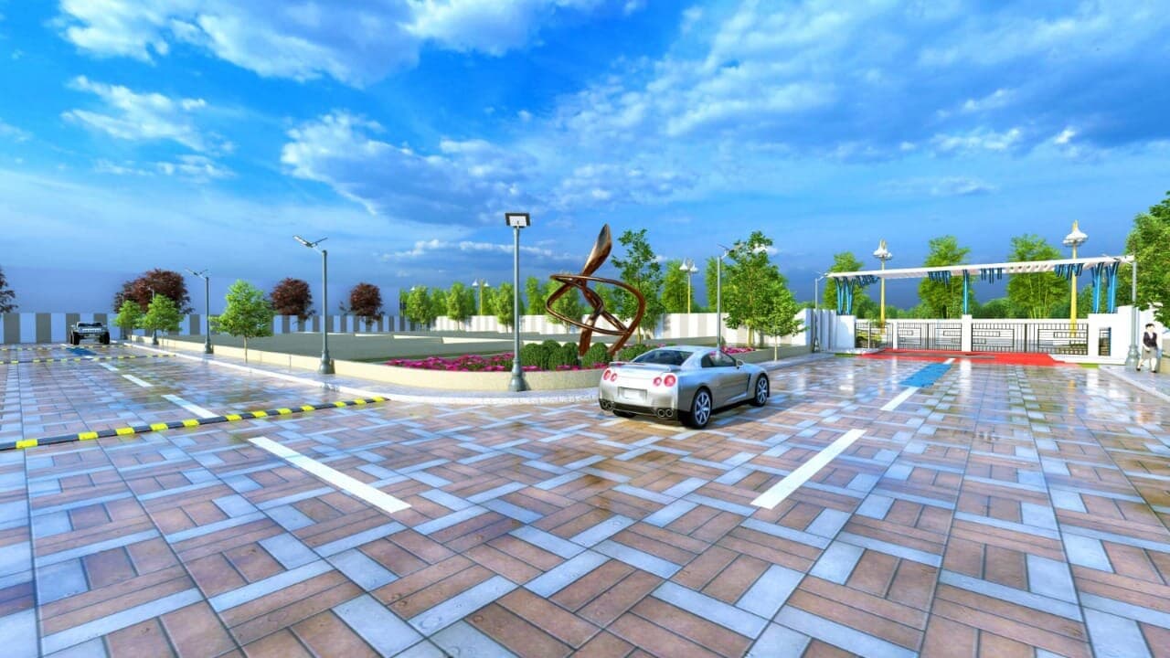 Concept render — entrance plaza