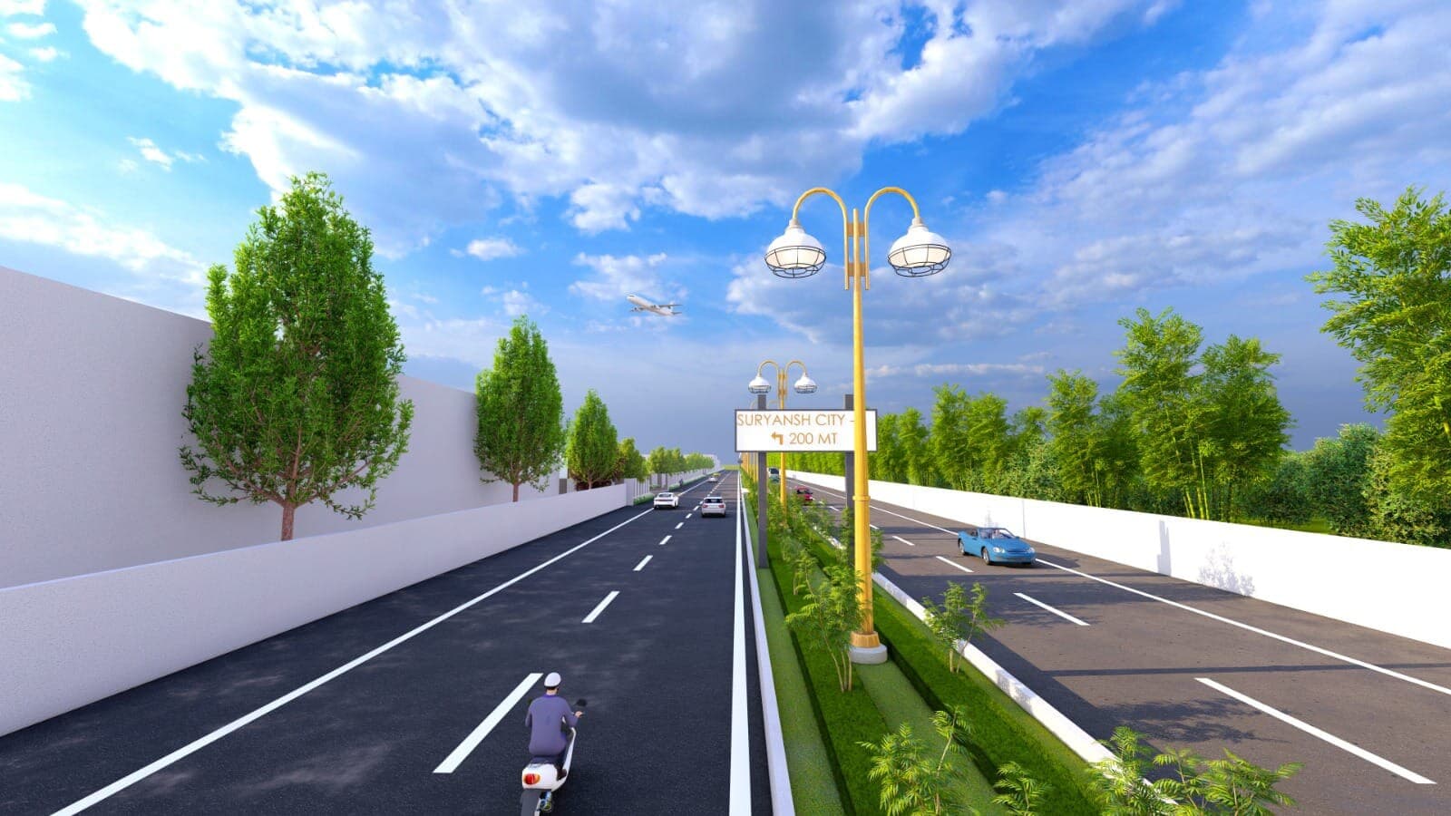 Concept render — approach road
